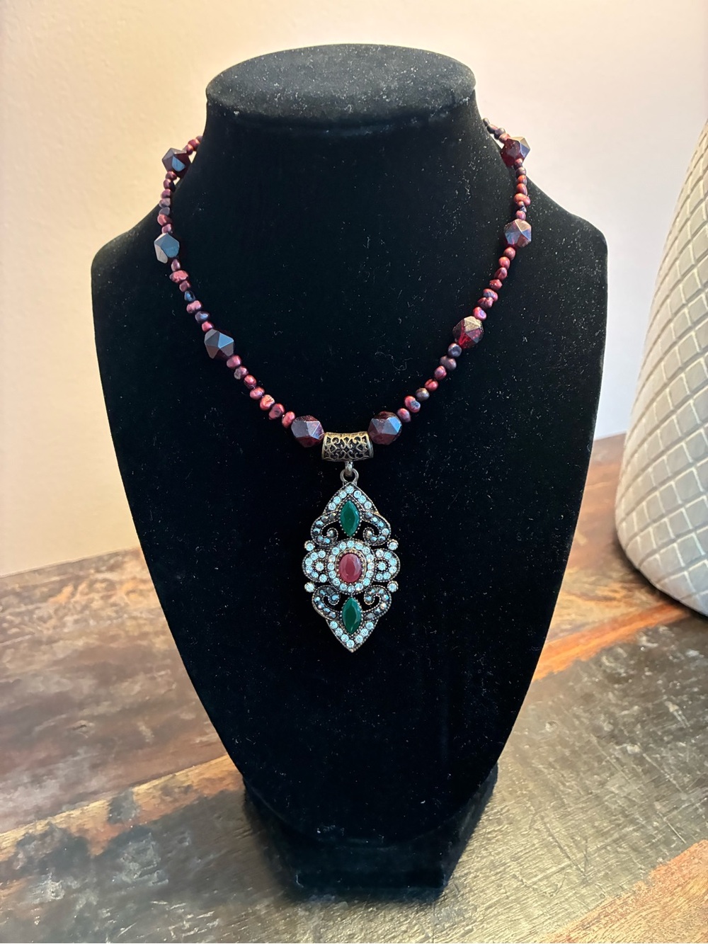 Genuine Garnet Choker Statement Necklace